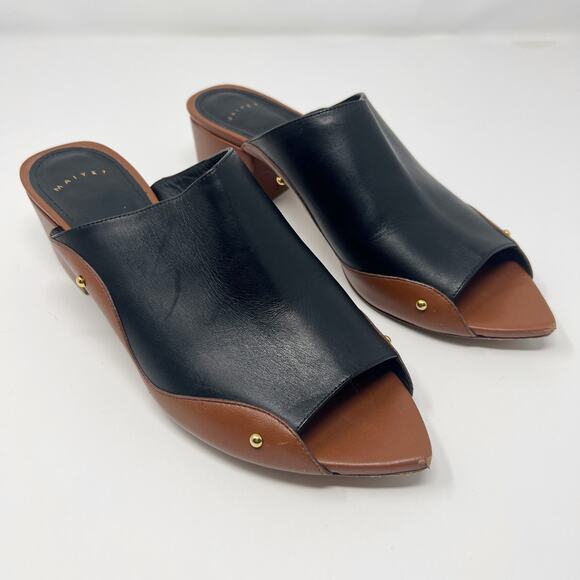 Maiyet Leather Slide Heel Sandals Size 39 - Picture 1 of 11